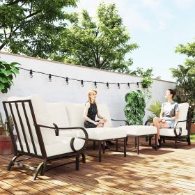 4 Pieces Patio Furniture Set with Cushions
