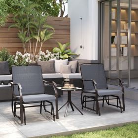 3 Piece Outdoor Glider Chair with Coffee Table Bistro Set