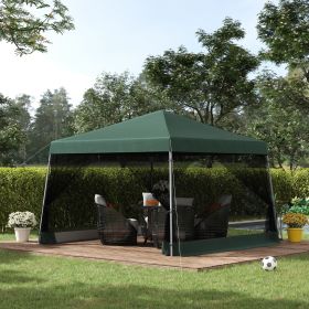 Slant Leg Pop Up Canopy Tent with American Flag Roof and Carry Bag