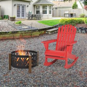 Adirondack Rocking Chair (Option: Red-975x605x210 mm)