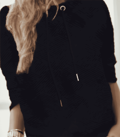 Neck Drawstring Pullover Sweatshirt (Option: Black-M)