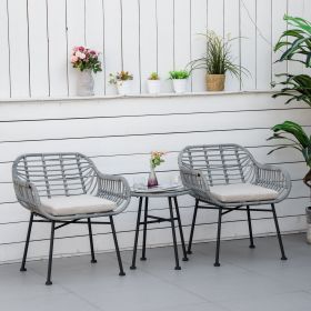 3 Piece Patio Set (Option: Cream White-640x640x670 mm)