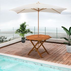 39" Acacia Outdoor Dining Table (Option: Teak-1040x620x200 mm)