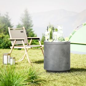 2.6 Gal Outdoor Side Table (Option: Light Gray-470x470x535 mm)