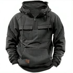 Men's Solid Color Casual Sweatshirt (Option: Gray-M)